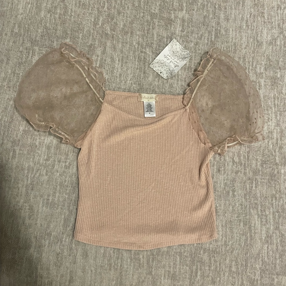 Altard State Champagne Puff Sleeve Top